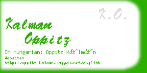 kalman oppitz business card